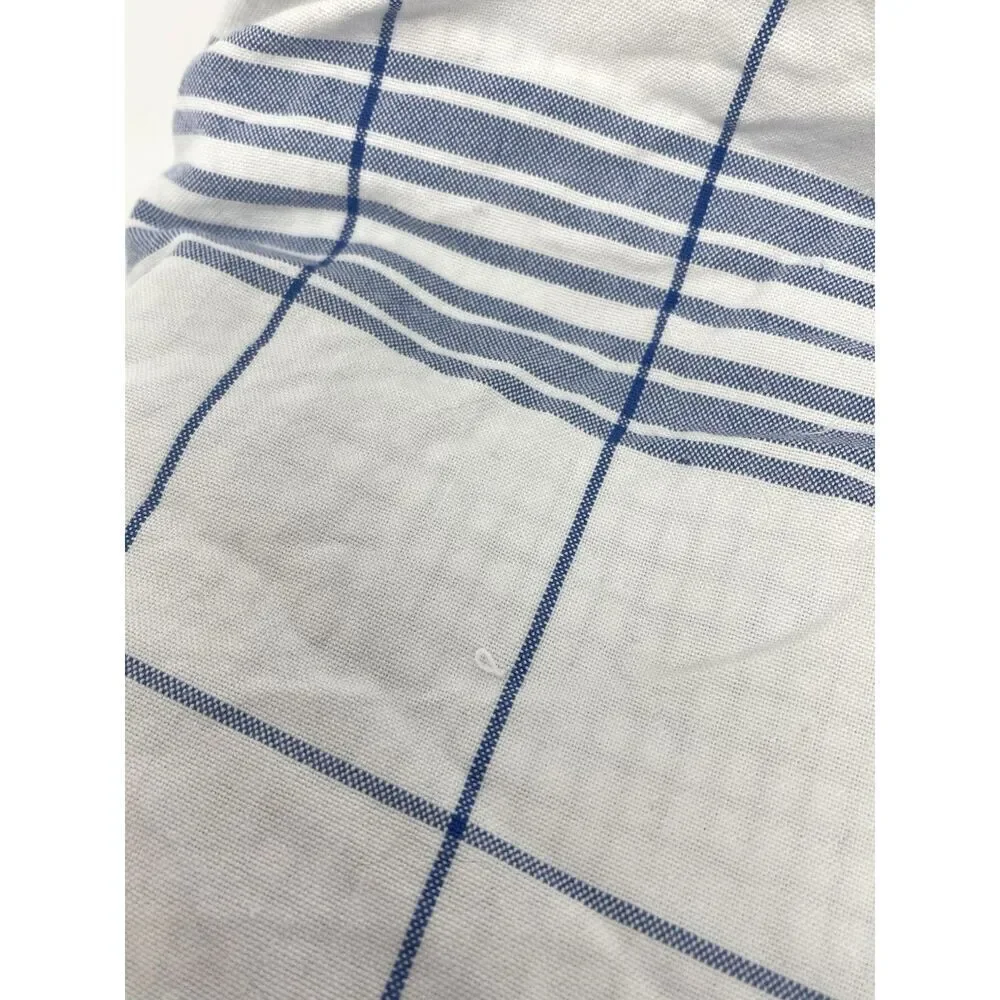 Ralph Lauren COTTAGE HILL Blue White Plaid KING Duvet Cover Cotton RARE